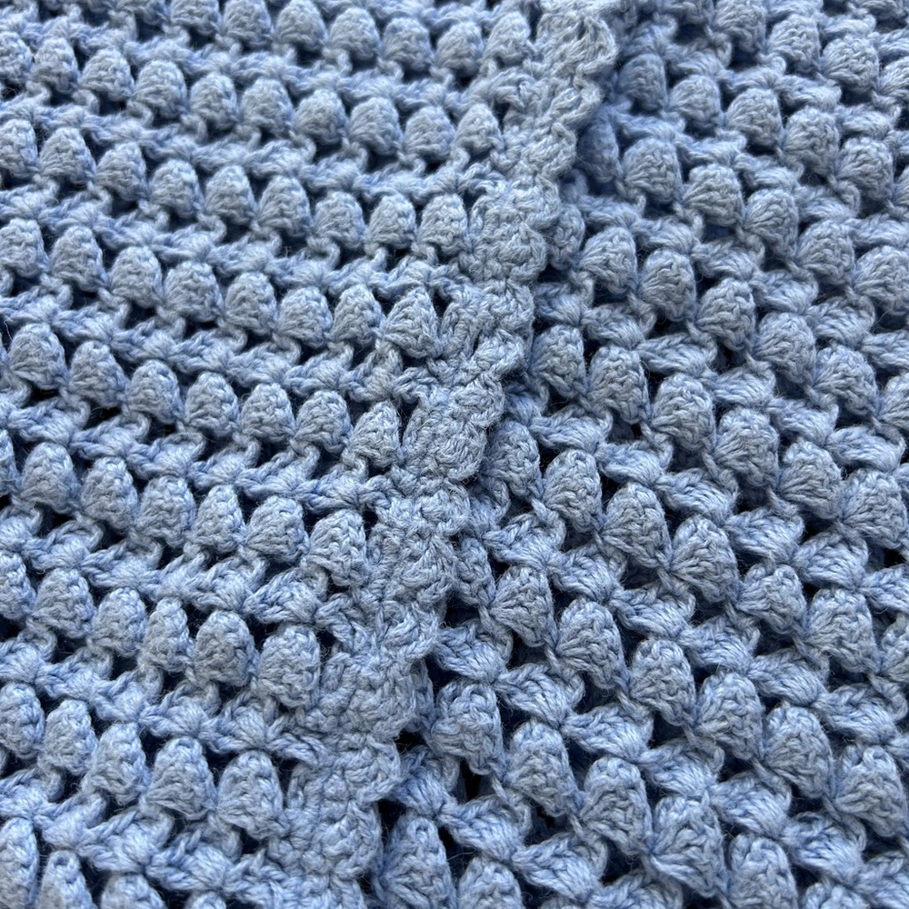 Vintage Casual Corner Baby Blue Crocheted. Coastal. Cottagecore. Y2K.  Festival - Picture 13 of 16